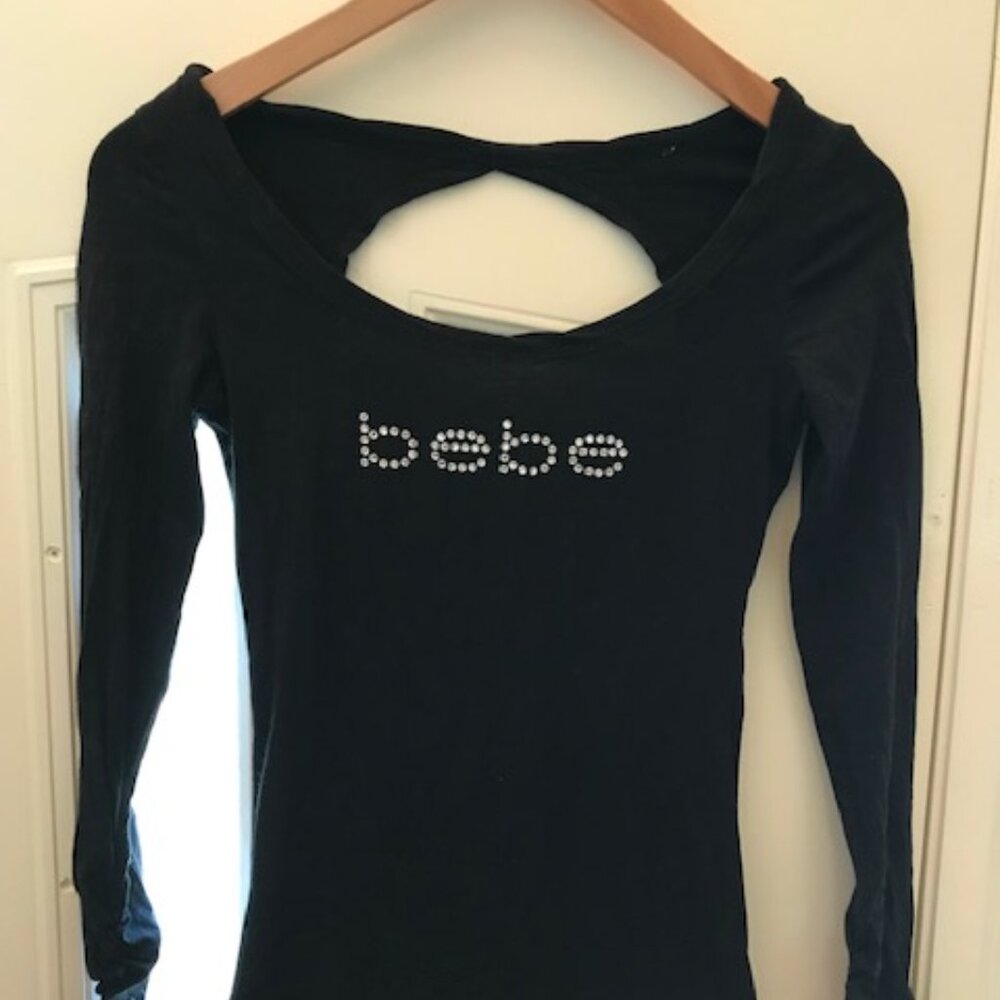 bebe Black Stretch Cotton shirt size S